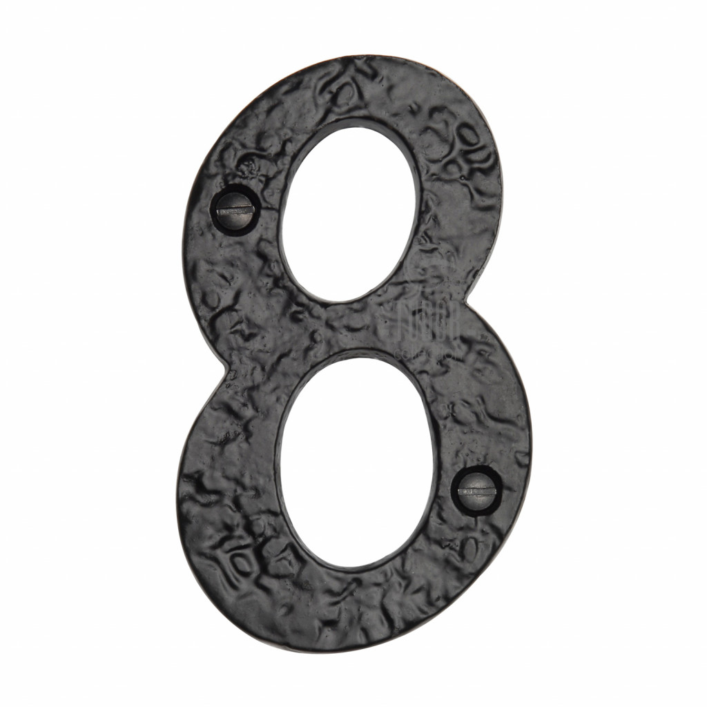 M Marcus Tudor Rustic Black Numeral 8 size 102mm